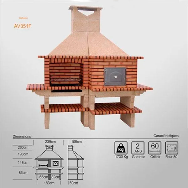 Barbecue AV351F vue complète