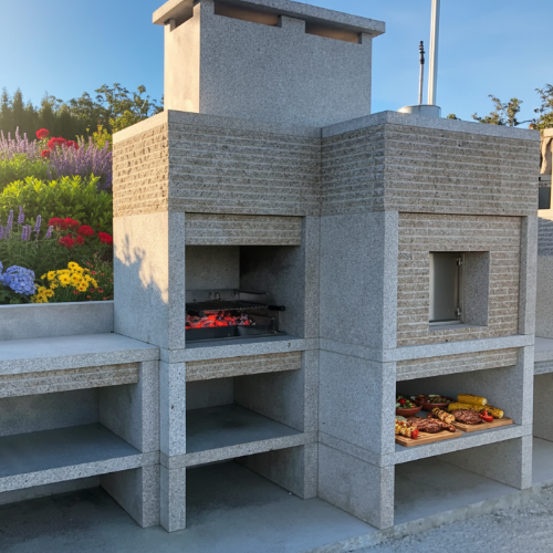 Barbecue en granit avec four a Pizza GR25F