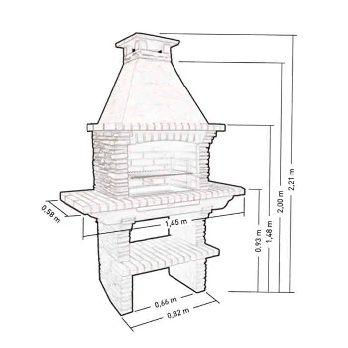 barbecue vertical pierre en ligne pr4020f