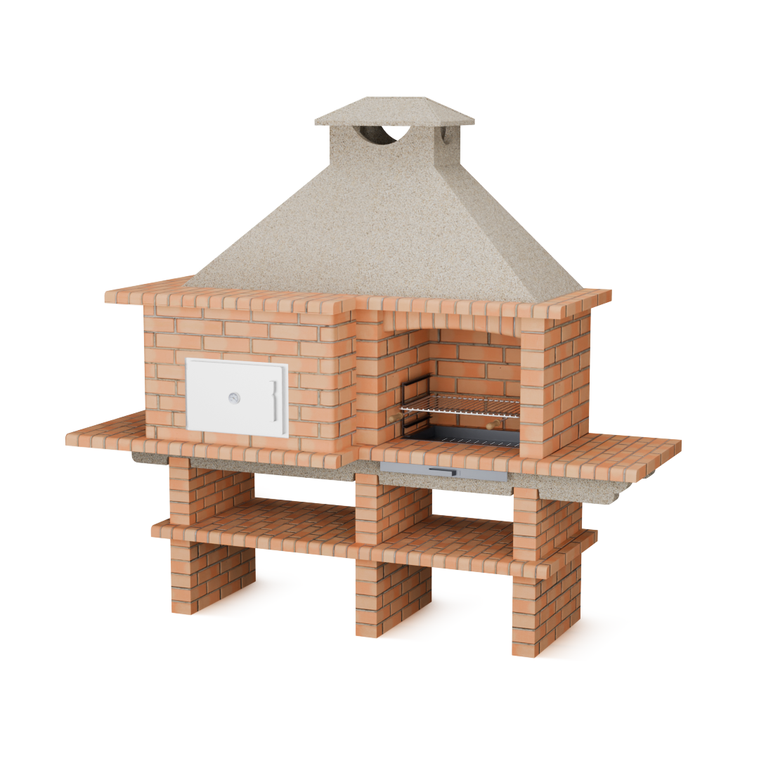 イタリア製 海外品◾️BREVETTATO社 バーベキューコンロ BBQ Fixed barbecue with bread and pizza oven AV5550F