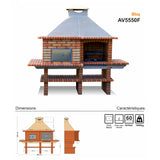 Barbecue fixe avec four a pain et pizza 