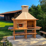 Barbecue fixe avec four a pain et pizza 