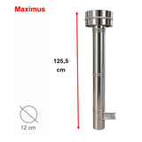 Cheminée INOX Complète 100cm MAXIMUS 70cm avec Chapeau INOX à Aba AC174F