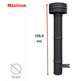 Cheminée INOX Anthrancite Complète 100cm MAXIMUS 70cm avec Chapeau INOX à Aba AC176F
