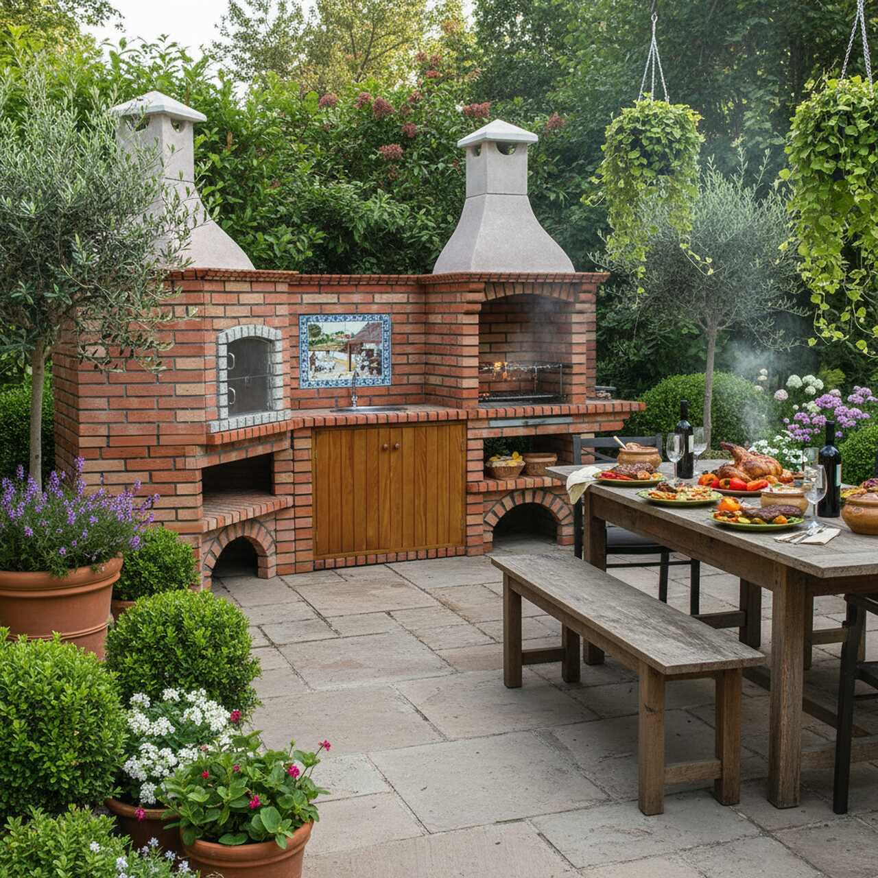 Four a bois d'angle avec Barbecue CE1002B