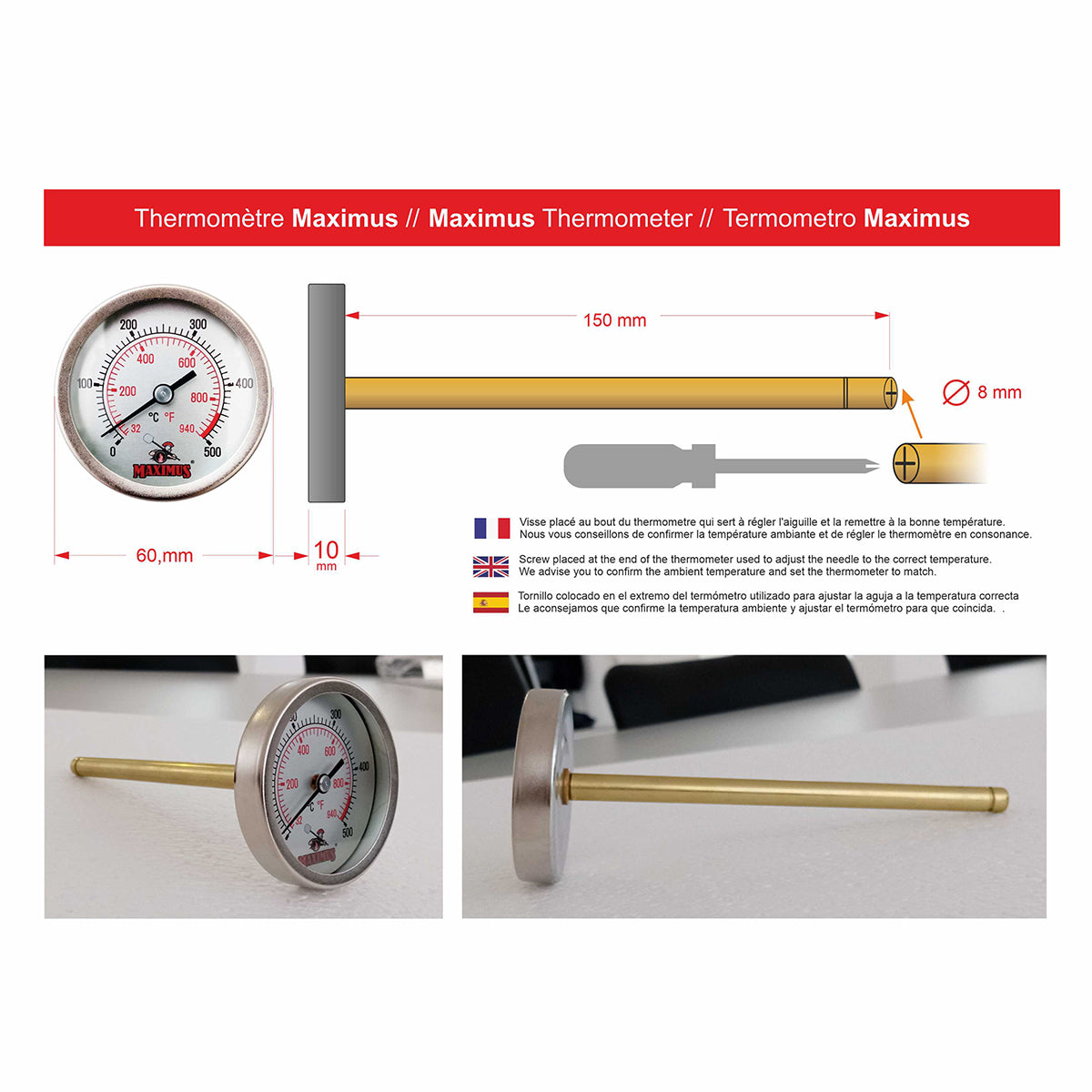 TERMOMETRO GRIGLIA UTENSILI per pizza indicatore temperatura forno TERMOMETRO GRIGLIA UTENSILI per pizza indicatore temperatura forno