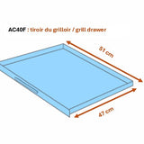 Built-in stainless steel grill 60x38 AC40F