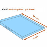Built-in stainless steel grill 70x38 AC45F