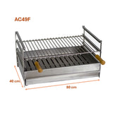 Grelhador de apoio em inox 80x40 AC49F