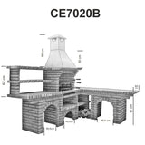 Hoekbakstenen barbecue met gootsteen CE7020B