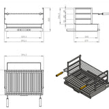 Grilloir encastrable en inox 60x38 AC40F