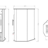 Poêle à bois avec ventilation d´angle SR9 PF058F