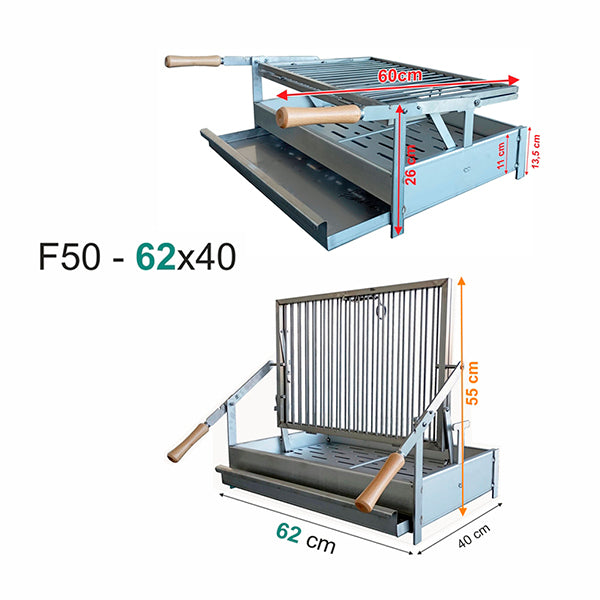 grilloir pivotant weekend en inox f50