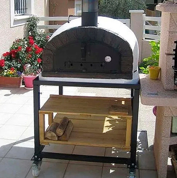 support chariot pour four a bois en brique