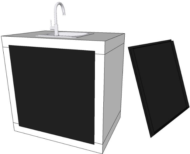 Picture of Fond en acier laqué pour module de 80 FA80F