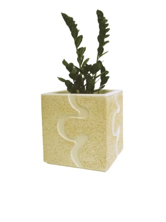 Image de Vase carré en pierre Reconstituée  V056F