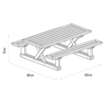 Picture of Table et bancs  d'extérieur CHAMPAGNE TO3220T