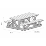 Picture of Table et Bancs de Jardin TRONC TO3003A