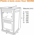 Picture of Poêle à bois Bouilleur avec Four SEINE PF027F