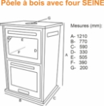Picture of Poêle à bois Bouilleur avec Four SEINE PF027F
