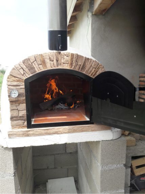 Four a bois et pizza VENTURA Rouge 100cm-My Barbecue