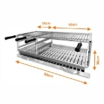 Picture of Grilloir double à encastrer en inox 88x44 AC43F