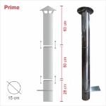 Picture of Cheminée INOX Anthracite MAXIMUS PRIME 100cm AC77F